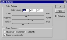 adjusting color balance